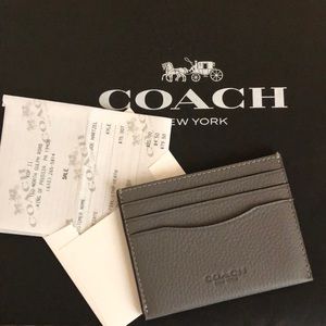 Leather coach card holder